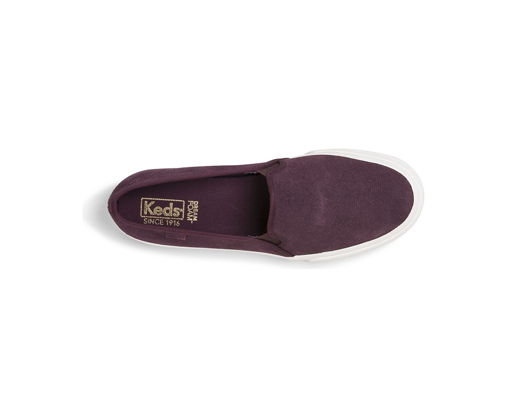 Slip Ons Keds Mujer Morados - Double Decker Suede - 6285-UVLKP